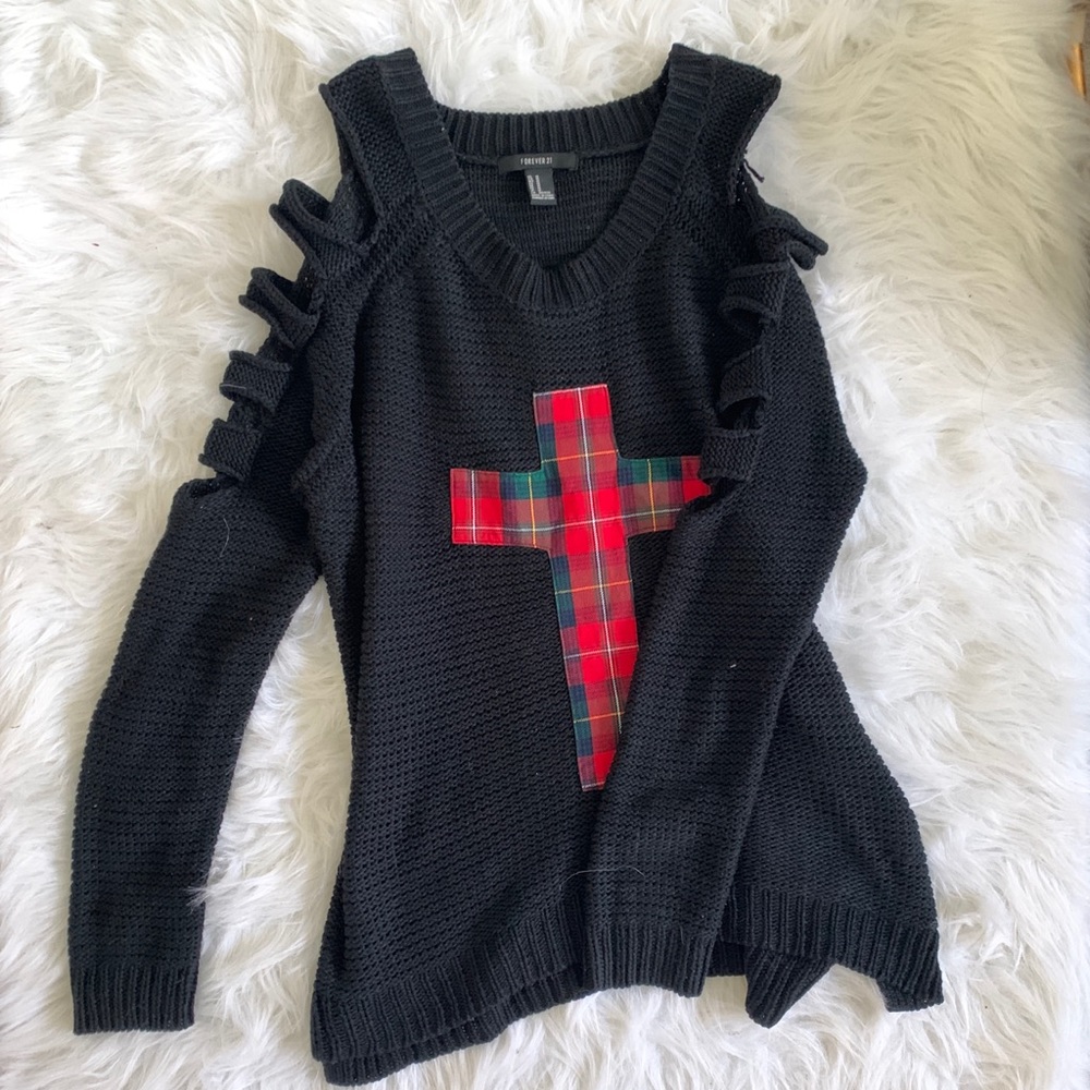Cozy Sweatshirt with Cross